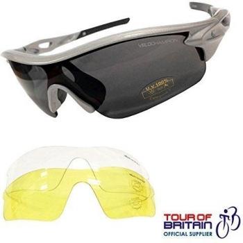 VeloChampion Warp Ciclismo Conducción MTB Gafas de sol híbridas Correr Gafas deportivas Protección UV400 y 2 lentes de repuesto incluidos
