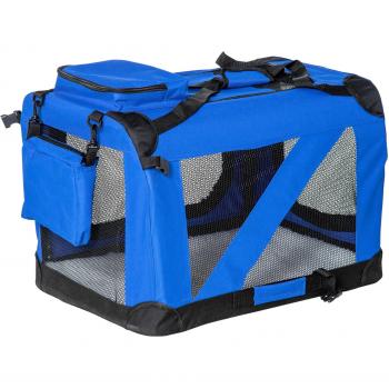 Bolsa de Transporte Pawhut 60x42x42 cm con Tubo de Acero y 4 Entradas, Ideal para Perros, Gatos y Otras Mascotas en Viajes