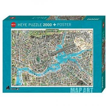 Heye 29844 City of Pop Standard 2,000 Pieces – Map Art – Includes Poster