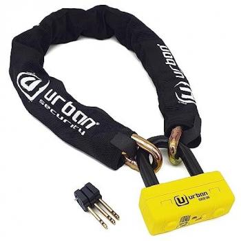 Candado Antirrobo URBAN Mini U-lock UR74 + Cadena de Seguridad ø13,5 mm - 120 cm Clase SRA, Alta Seguridad Homologada SRA, Completamente Testada, Visible, Antirobo
