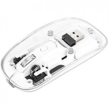 Ratón Inalámbrico Recargable Transparente Blanco 1600 DPI Ambidextro