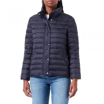 Chaqueta de Mujer Gant Light Down Azul Noche XL, Cuello Alto, Sostenible, Casual