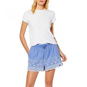 Superdry Annabelle Emb Shorts Pantalones cortos, Azul
