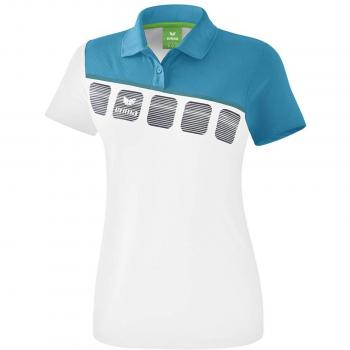 Erima GmbH 1111919 Polo de Tenis, Mujer, Blanco/Oriental Blue/Colonial Blue, 34