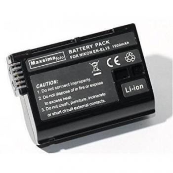 Maxsimafoto - ENEL15, EN-EL15 batería de 1900mAh Totalmente Compatible para Nikon D600, D610, D800, D810, D7000, D7100, D7200 Nikon 1 V1, decodificado.