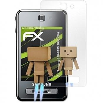 atFoliX Protección de Pantalla Samsung SGH-F480 TOUCHWiZ Lámina protectora Espejo - FX-Mirror con efecto espejo