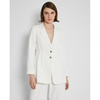 Blazer de mujer ajustada en cintura con elegante cierre frontal y doble botonadura