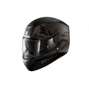 Shark Moto Casco Hark – D de skwal hiwo Mat, Negro, Tamaño L