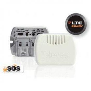 Televes 562701 - Amplificador de mástil, color blanco y gris