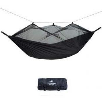 Amazonas Moskito-Traveller Extreme Hammock with Mosquito Net, Black