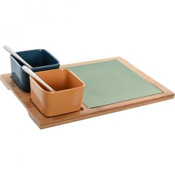 Set de aperitivo DKD Home Decor 31 x 21 x 6 cm Porcelana Multicolor 6 Piezas