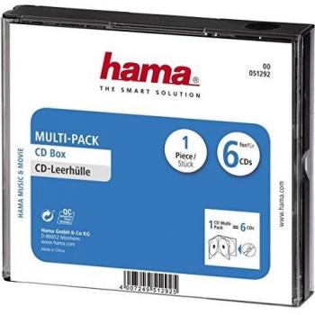 Hama CD-Multipack 6 6discos Transparente - Fundas para Discos ópticos