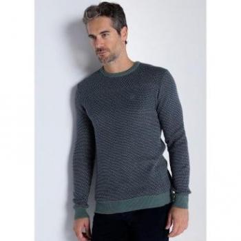 Jersey de cuello caja Jacquard verde Bendorff para hombre