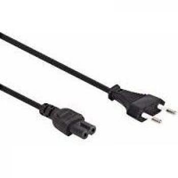 Cable de Alimentación Negro Perel - 2 M - Europlug CEE 7/16 + C7 - H03VVH2-F 2G0.75 mm²