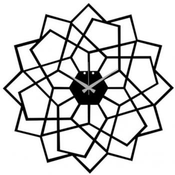 Reloj de Pared Geométrico 47 de Metal Negro - 51x0,15x50 cm