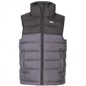 Trespass Oskar Kids Padded Quilted Gilet Vest with Pockets (Black)