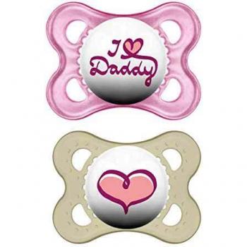 MAM Original Silicone Pacifier 0-6 Months Pink - Pack of 2