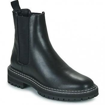 Only Women's ONLBETH-2 PU Chelsea Boot - Black, Block Heel, Slip-On with Stretch Inserts