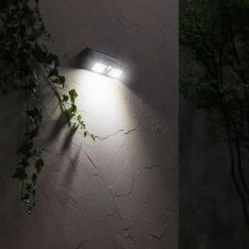 Aplique de Pared Solar LED 2 Luces con Sensor Crepuscular y Movimiento Negro 7500K 7hSevenOn