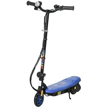 Patinete Eléctrico Plegable para Niños de 7-14 Años, Velocidad Máxima 12 km/h, Motor 120 W, Autonomía 10 km, Manillar Ajustable, Faro LED y F