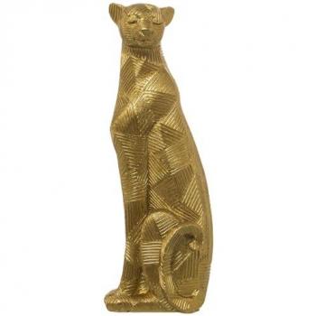 Figura Decorativa Guepardo Dorado Acrílico Plástico Melamina 9 x 8 x 26 cm