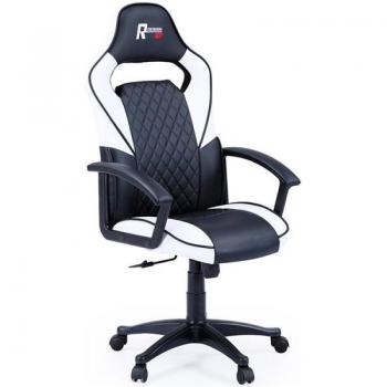 Sillón Gamer R-Design Giratorio Regulable Polipiel Negro/Blanco 115-125x70x70 cm