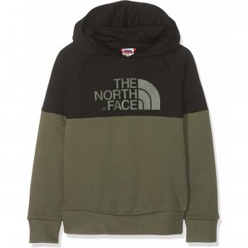 The North Face Drew Peak Sudadera con Capucha y Manga raglán para jóvenes, Niños, New Taupe Green/TNF Black, M