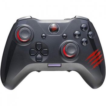 Mad Catz C.A.T. 7 Mando con Cable Gris/Rojo para PS3/PC - Mando de videojuegos, conexión por cable, compatible con PlayStation 3 y PC, diseño ergonómico, botones programables, retro
