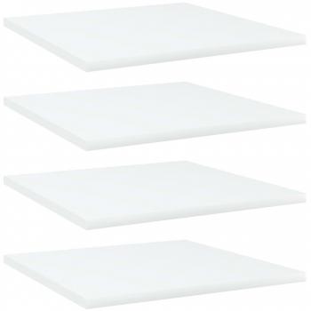 vidaXL Bookshelf Boards 4 pcs White 40x40x1.5 cm Engineered Wood