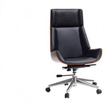 Sillón de escritorio moderno CURVED en madera oscura y negro