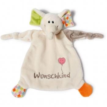 'Nici 40038 schmusetuch elefante, mensaje y bordado de Diseño,deseos Niño, 25 x 25 cm
