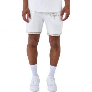 Project X Paris Signature Core Embroidered Logo Shorts - White/Beige