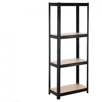 Estantería Metálica en Kit Catterhouse Hans Plus 60x30x148 cm Estantería de Almacenaje Color Negro con 4 Baldas Ajustables Soporta hasta 240 kg
