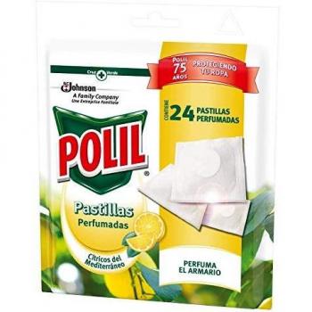 Polil Raid - Pastillas Perfumadas Antipolillas con Aroma Cítricos Del Mediterraneo, 24 pastillas