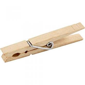 Pinzas de Ropa de Madera, 80 mm x 10 mm, Pack de 10 unidades