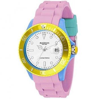 Madison Reloj Análogo clásico para Unisex de Cuarzo con Correa en Caucho U4484