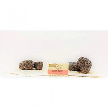 ALEPEO | Jabón de Alepo | Jabón con forma de rosa | Con laurel y aceite de oliva para el cuerpo y el pelo | 100% vegetariano, hecho a mano, sin aceite de palma, sin plástico
