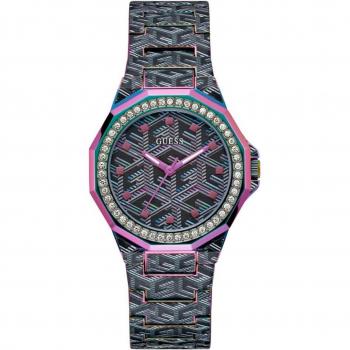 Guess Misfit Women's Iridescent Watch GW0597L2 with Black Steel Strap