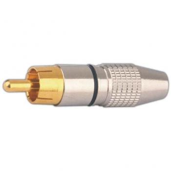 Conector RCA Macho Metal Dorado aros Amarillo