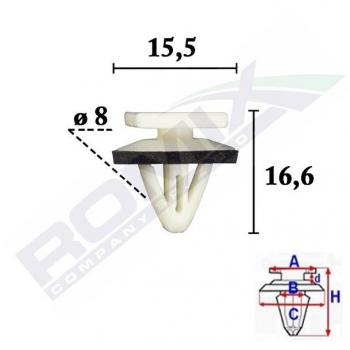 Perno de tapicería ROMIX ROM C70604 - Clip, listón, material resistente, diseño práctico para sujeción en tapicería