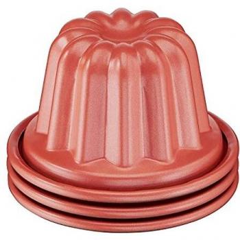 Set de 3 moldes para canelés Tefal Creabake 7,4 cm con revestimiento antiadherente, apilables y fáciles de desmoldar