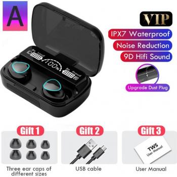 Auriculares TWS Bluetooth 5.1 Inalámbricos Deportivos Impermeables con Micrófono y Caja de Carga de 3500mAh