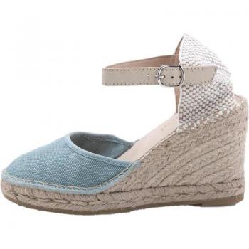 Sandalias de Mujer NATURAL WORLD 50-CUNA YUTE 8 CM TIRA ENZIM AZUL MARINO