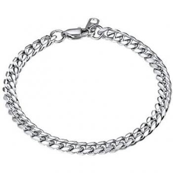 PROSTEEL Pulsera para Hombre Cadena Cubana de Acero Inoxidable 6mm/10mm/14mm de Ancho, 19cm 21cm de Longitud, Dorado/Negro/Plateado Opcional