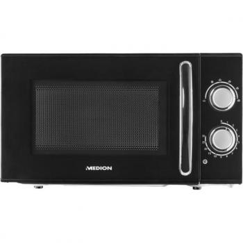 Microondas Medion MD 15644, 700W, 17L, 6 Niveles de Potencia, Función de Descongelación, Color Negro
