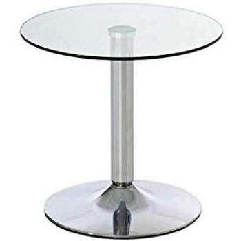 Mesa redonda de centro Ikarus Ø 50 cm en vidrio transparente