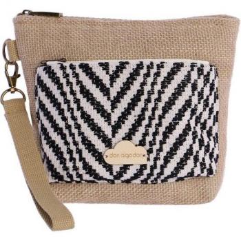 Neceser de playa Malva con estampado multicolor y cremallera