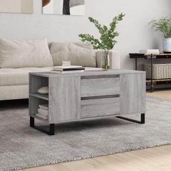 Mesa de centro Sonoma gris 102x44,5x50 cm madera multicapa y de ingeniería