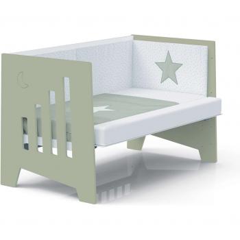 Cuna de colecho 3 en 1 Alondra Omni XL (70 x 140 cm) verde-oliva