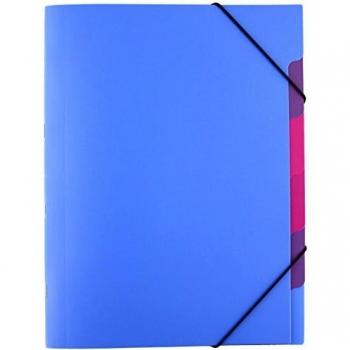 Carpeta Organizadora Pagna Funky School A4, 5 Compartimentos, PP, Color Hellblau